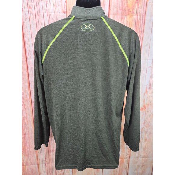 Under Armour Mens HeatGear Loose Fit 1/4 Zip Medium Green - Picture 2 of 8